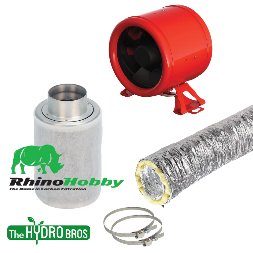 Extraction Kit Acoustic Ducting / 4" Kit Rhino Ultra EC Extraction Kit