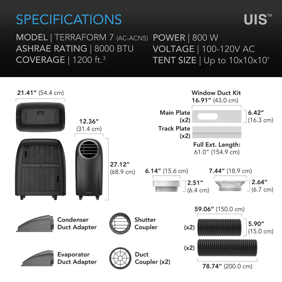 Heater AC Infinity Terraform 7 | AC, Heater, Dehu, Circulator, VPD Controller (AC-ACN5)