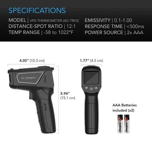 Meters & Sensors AC Infinity Handheld VPD Thermometer Environment Monitor (AC-TRV3)