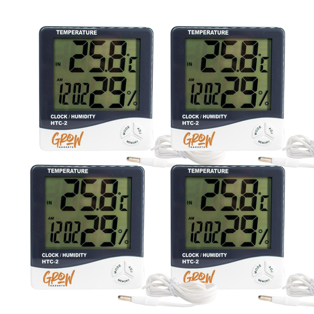 Meters & Sensors Pack of Four Min Max Thermometer & Hygrometer With Probe