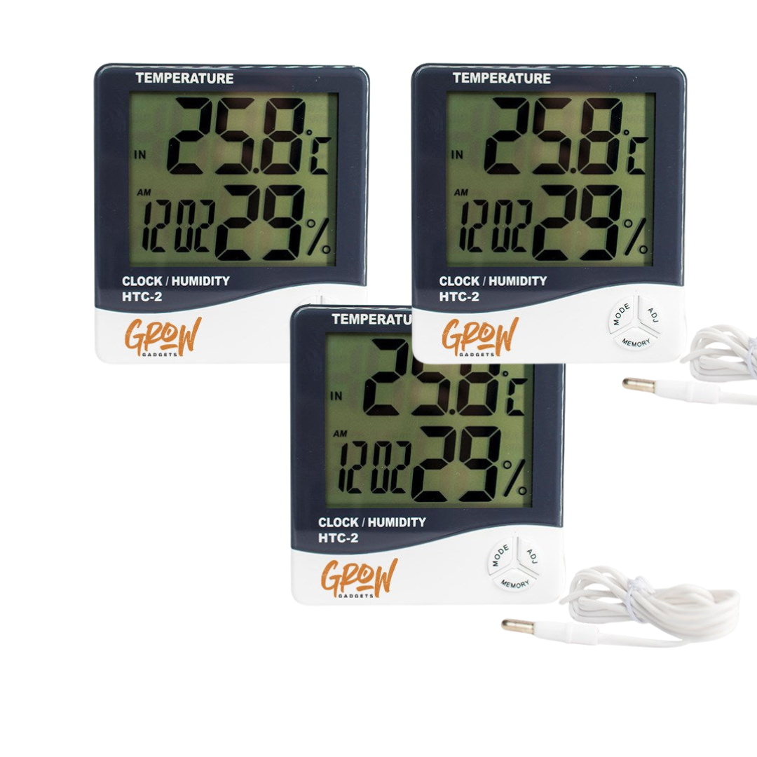 Meters & Sensors Pack of Three Min Max Thermometer & Hygrometer With Probe