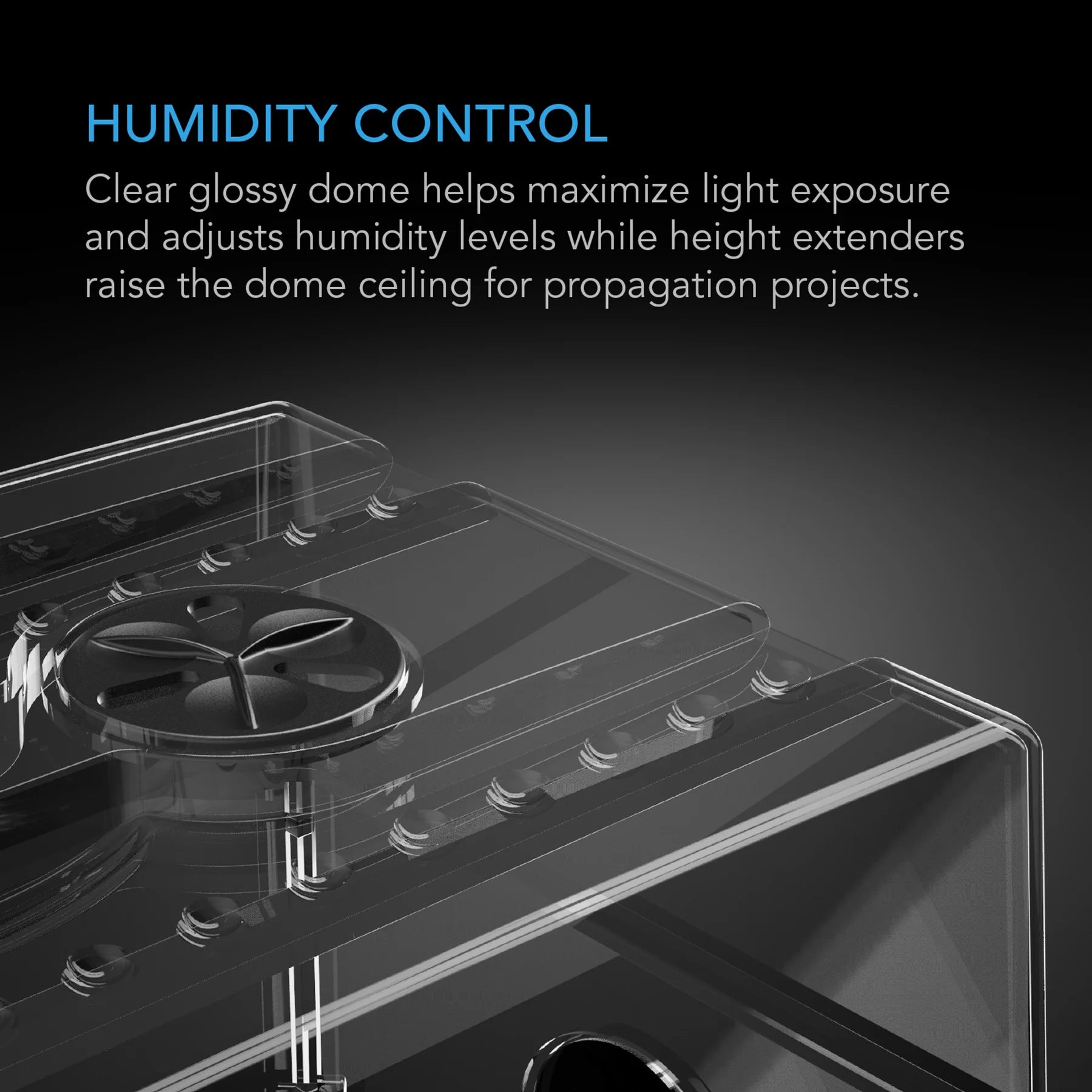 Propagator AC Infinity Humidity Dome With Height Extension (AC-HDA5)