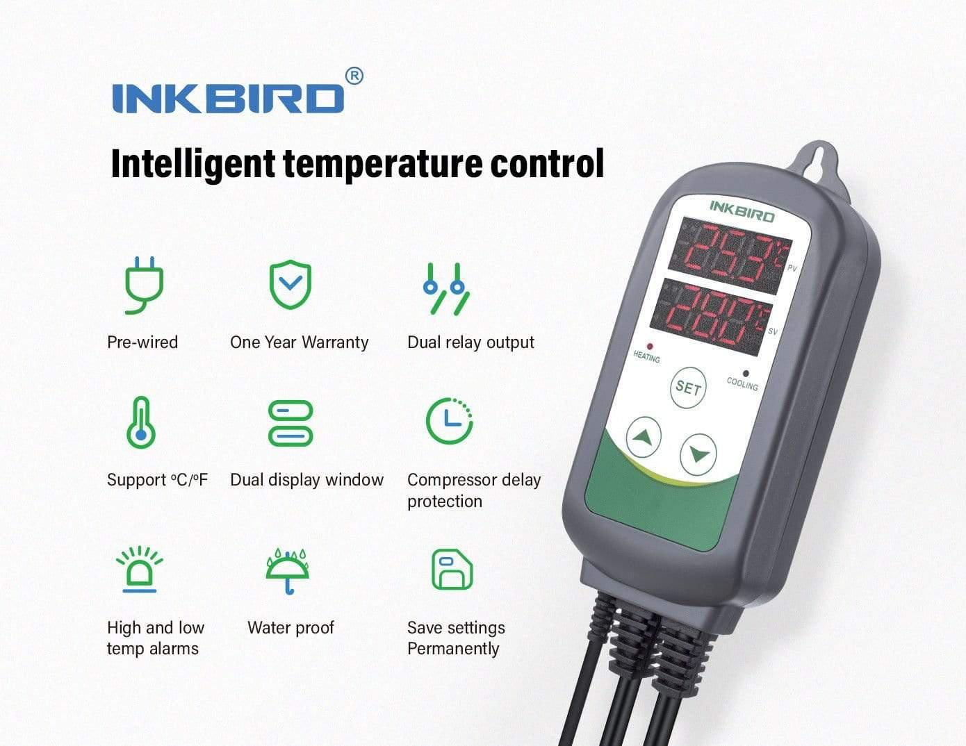Contrôleur de température sans fil Inkbird ITC-308-WIFI, prise pré